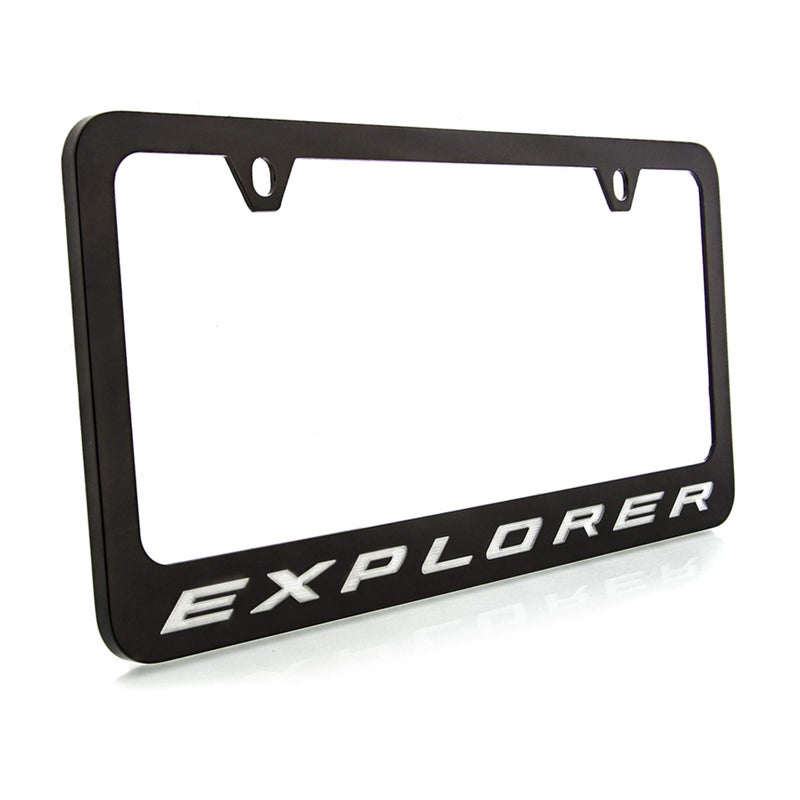Ford Explorer License Plate Frame (2 Hole, Black/Wide) - Image 5