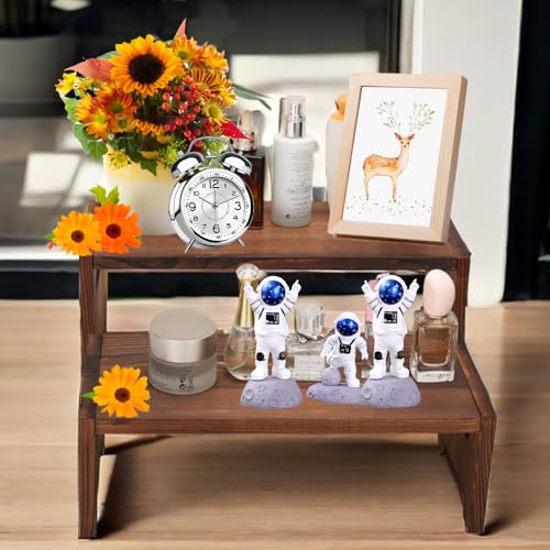 MRPAPA 3 Tier Cupcake Stand & Wood Display Risers,for Food Desserts Stand Perfume Organizer Funko POP Collections, Display Stand for Organizer and Decoration (Dark Brown-Display Riser) - Image 5