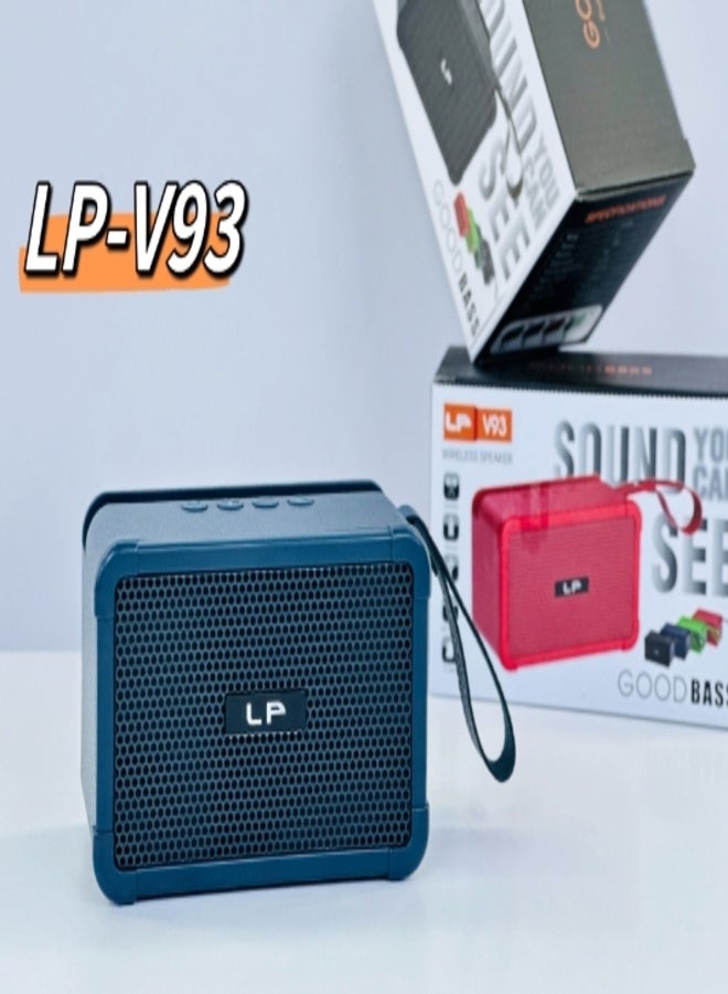 ال بي سماعة بلوتوث LP V93 المحمولة بصوت نقي وباس قوي مع إضاءة RGB وحامل للهاتف، تصميم عصري مع حزام حمل، بطارية تدوم طويلًا، ومتوافقة مع جميع الأجهزة الذكية. مثالية للمنزل والرحلات. - Image 3