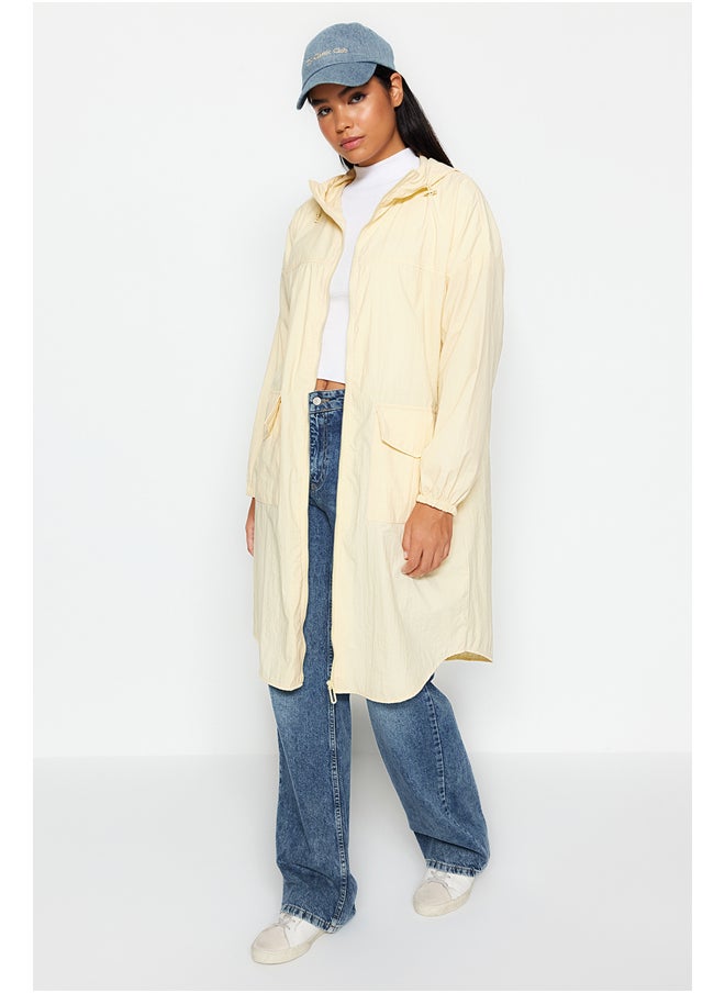 trendyol Oversize Hooded Water Repellent Long Raincoat TWOAW24MO00256  - Image 1
