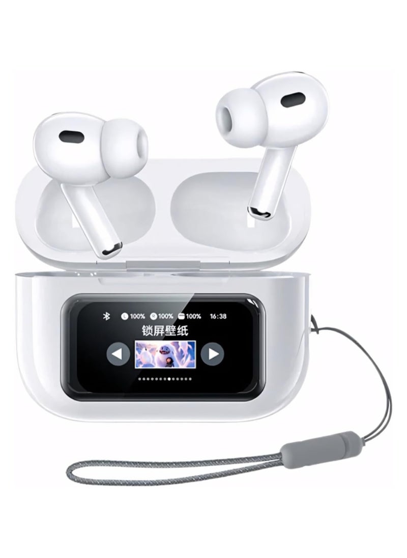 Remax Mena ANC+ENC True Wireless Earbuds Touch Screen Noise Reduction TWS Bluetooth Earphones True Wireless Headphones CozyPods W7N, White  - Image 1