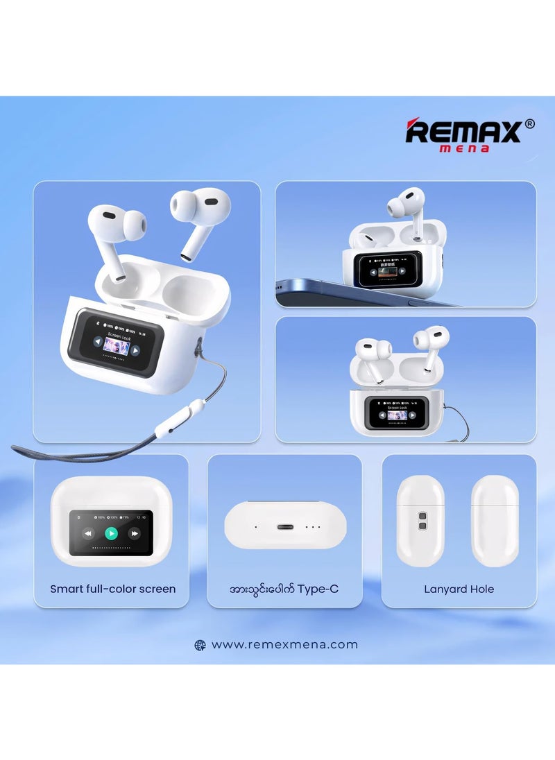 Remax Mena ANC+ENC True Wireless Earbuds Touch Screen Noise Reduction TWS Bluetooth Earphones True Wireless Headphones CozyPods W7N, White  - Image 4