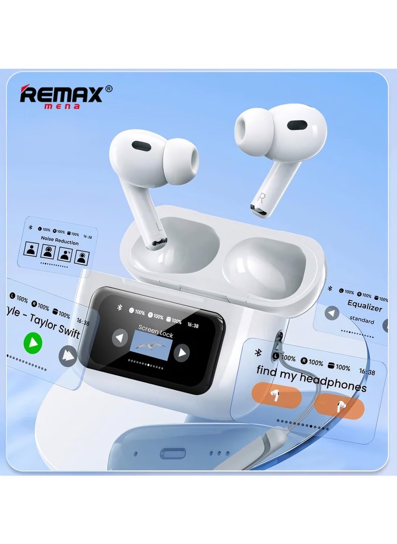 Remax Mena ANC+ENC True Wireless Earbuds Touch Screen Noise Reduction TWS Bluetooth Earphones True Wireless Headphones CozyPods W7N, White  - Image 5