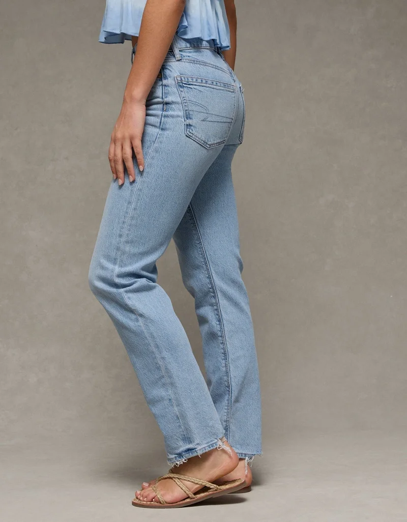 American Eagle  AE Stretch Super High-Waisted Straight Jean for Women | Best Price UAE
