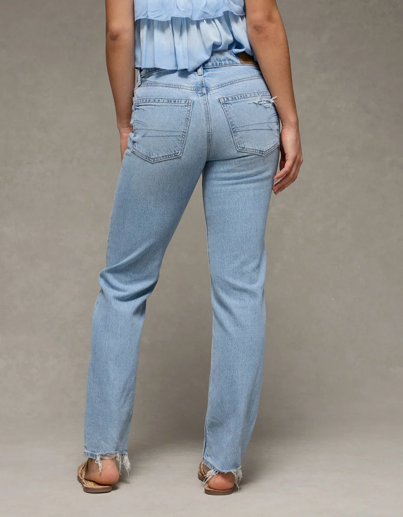 American Eagle  AE Stretch Super High-Waisted Straight Jean for Women | Best Price UAE