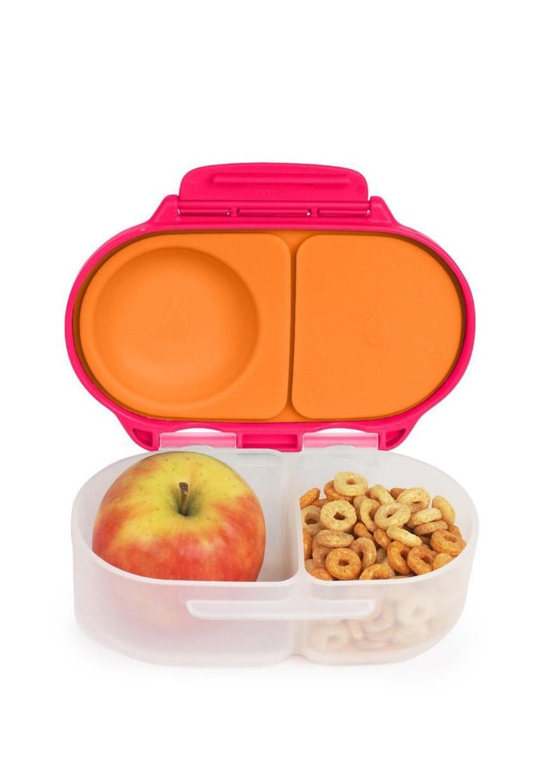 B.Box Snack Box with Flexi Whole Fruit Holder | Leakproof Compartments | 1¾ Cups (11.8 fl oz) | BPA Free | Easy Open Clip | For Kids & Toddlers-Strawberry Shake - Image 1