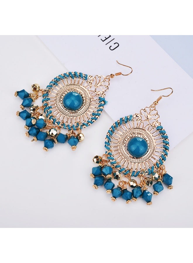 NIBEMINENT European and American Fashion Vintage Bohemian Tassel Earrings