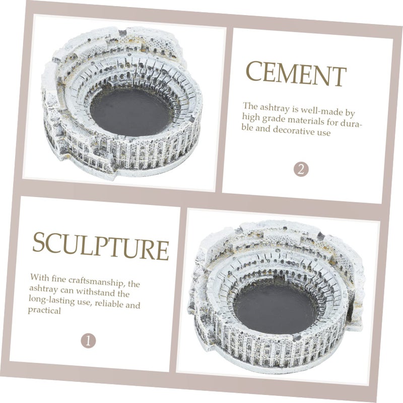 Roman Colosseum Ashtray Round Decorative Smoking Centerpiece Resin Craft - Image 5