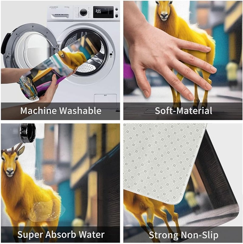 حصيرة باب فيايا الظبي الأصفر 16x24 للداخل والخارج لمدخل المنزل والشرفة والمرآب والرواق - Image 5