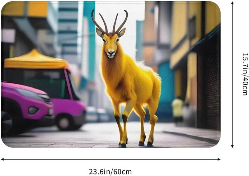 حصيرة باب فيايا الظبي الأصفر 16x24 للداخل والخارج لمدخل المنزل والشرفة والمرآب والرواق - Image 2