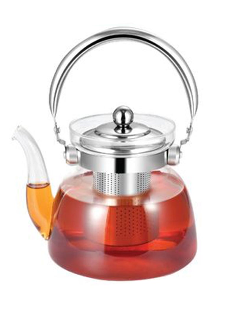 Dac - Clear Glass Teapot Heat Resistant Glass Teapot Transparent Stainless Steel Strainer Tea Pot with Lid Teapot Capacity 600ml DAC-56101 - Image 1