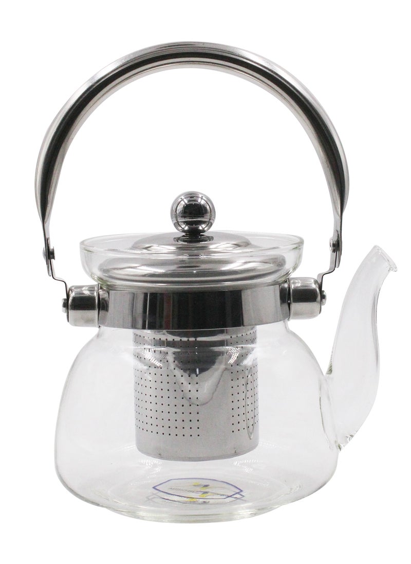 Dac - Clear Glass Teapot Heat Resistant Glass Teapot Transparent Stainless Steel Strainer Tea Pot with Lid Teapot Capacity 600ml DAC-56101 - Image 1