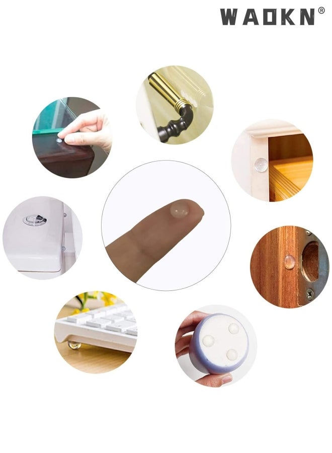 WAOKN Adhesive Bumper Pads, Clear Rubber Feet Adhesive Bumper Pads Self Stick Bumpers Sound Dampening Door Bumpers Cabinet Buffer Pads for Drawers Table Laptop Cutting Boards, 100 Pcs - Image 3