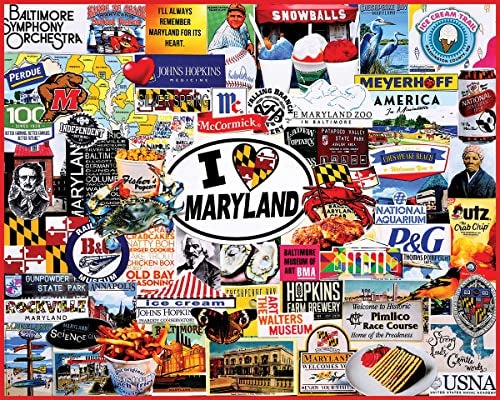 White Mountain 1000 Piece Jigsaw Puzzle The Old Line State Collage Puzzles with Large Pieces for Adults and Family 24x30 I Love Maryland - Image 5