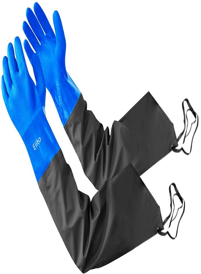 Eiito Drain cleaning gloves,Pond Gloves,Long Rubber gloves,Waterproof Gloves elbow length rubber gloves- 27 Inch Insulated Waterproof - Image 1