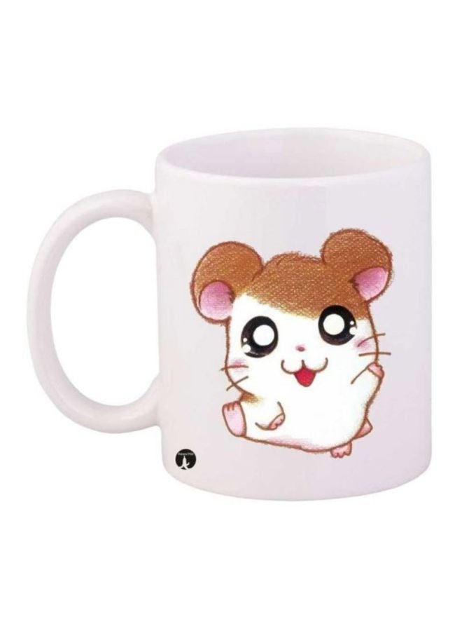 Hamtaro Character Printed Coffee Mug White/Brown/Pink