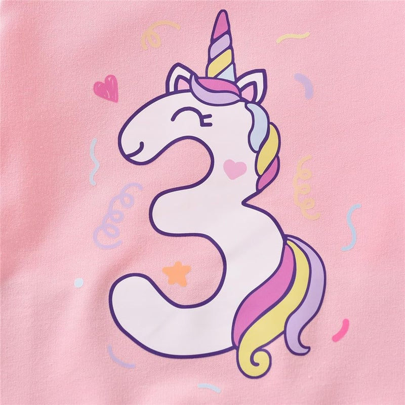 CPEI 3rd Birthday Outfits for Toddler Girls 3 Year Old Third Three Sweatshirt Tutu Skirt Fall Clothes (Pink, 3 Years) - Image 3