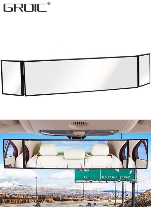 Universal Car Interior Rear View Mirror,360 Degree Rotation Mirror Wide Angle Anti-Glare Curved Panoramic Rearview Mirror Eliminate Blind Spots