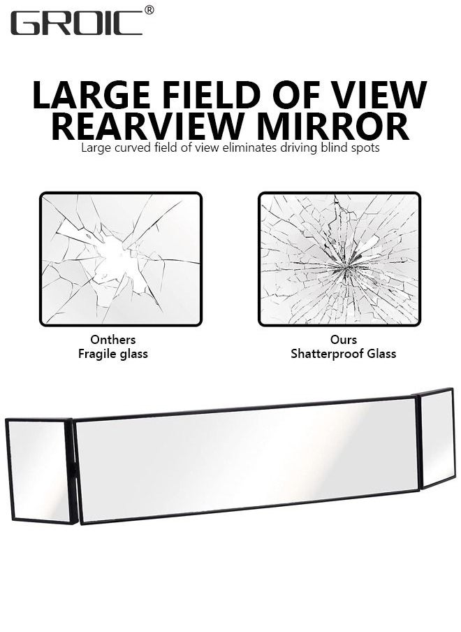 GROIC Universal Car Interior Rear View Mirror,360 Degree Rotation Mirror Wide Angle Anti-Glare Curved Panoramic Rearview Mirror Eliminate Blind Spots  - Image 5