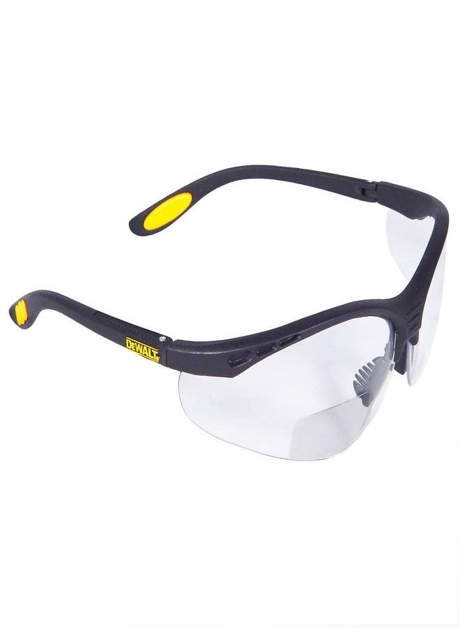 ديوالت نظارات واقية عالية الأداء من DEWALT DPG59 Reinforcer Rx-Bifocal مزودة بأذرع مطاطية وغطاء واقي للنظارات - عدسة شفافة، 2.0 ديوبتر - Image 1