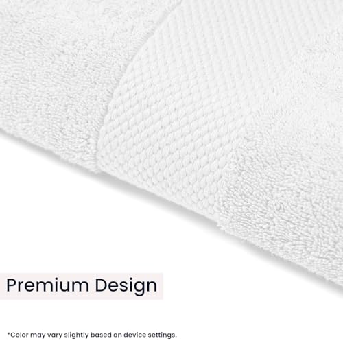 Earthy Fables Premium Bath Towel - 100% Combed Cotton, 600 GSM, Ultra Soft, Quick Dry and Highly Absorbent for Home, Travel and Acne-Prone Skin, 150 x 70 cm, White - Image 4