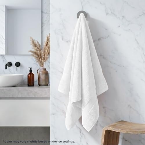 Earthy Fables Premium Bath Towel - 100% Combed Cotton, 600 GSM, Ultra Soft, Quick Dry and Highly Absorbent for Home, Travel and Acne-Prone Skin, 150 x 70 cm, White - Image 2