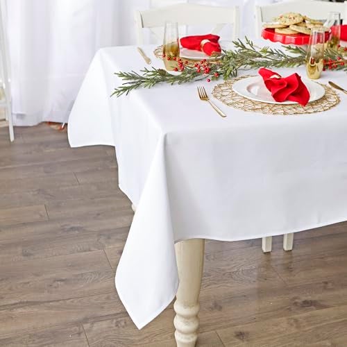 DII 100% Spun Polyester Table Top Collection, 60x84, White, 1 Piece - Image 3