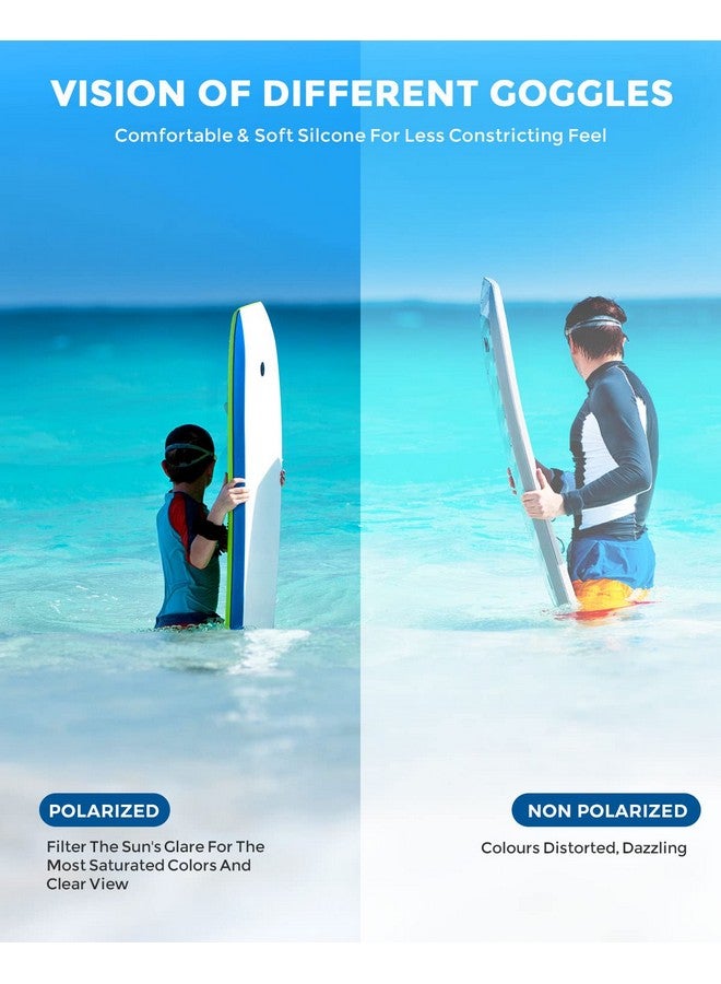 OMID Kids Swim Goggles 2 Packs P2 Comfortable Polarized Unisex Child Swimming Goggles Anti Fog No Leaking Swim Goggles For Children With Uv Protection Age 6 14 (Black Blue+Black Red) - Image 3