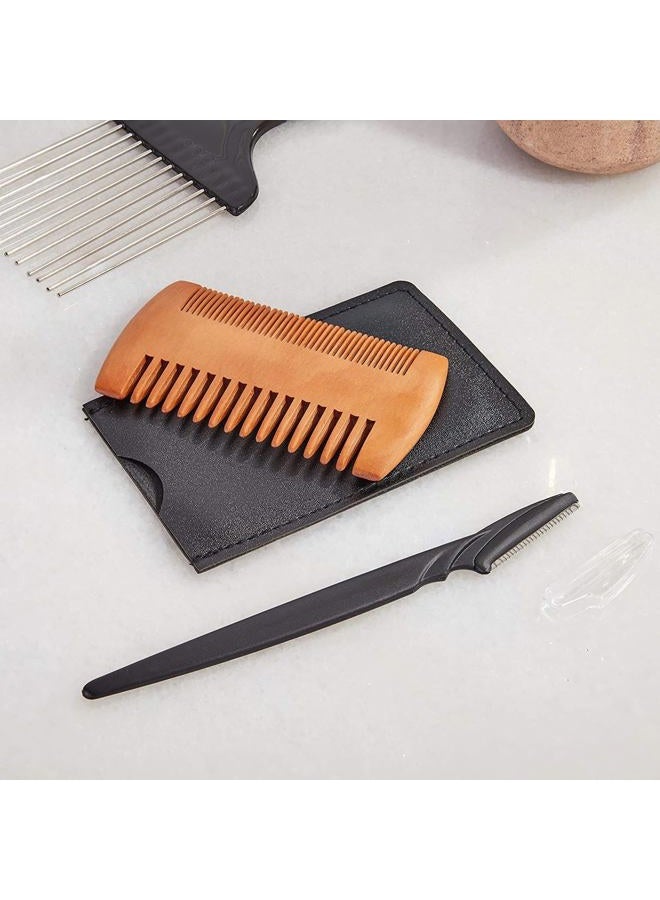 Glamlily Men's Touch Up Razors for Mustache, Beard (Black, 5.8 Inches, 12 Pack) - Image 2