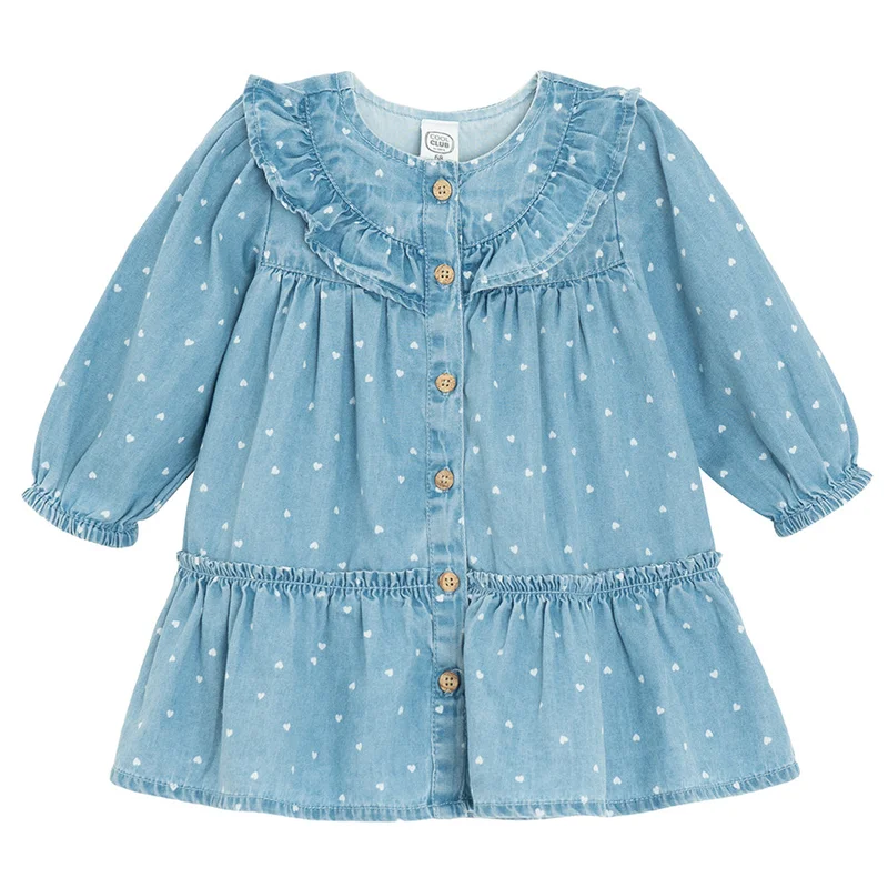كول كلوب من سمييك CJG3200434 BLUE COTTON DRESS L/S