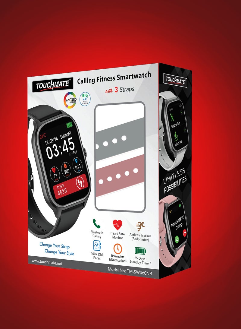 TOUCHMATE AMOLED Calling Fitness Smartwatch – Includes 3 Free Straps Worth AED 60 - Image 4