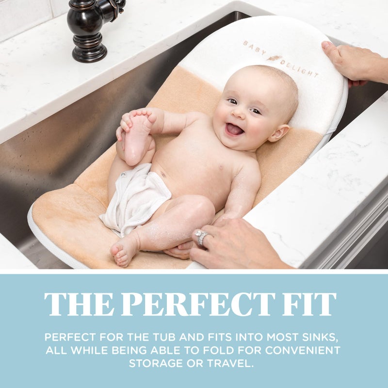 Baby Delight Cushy Nest Cloud Premium Organic Infant Bather | Baby Bath Seat | Comfortable Infant Bath Seat with Support | for Sinks and Tubs | Organic Oat - Image 5