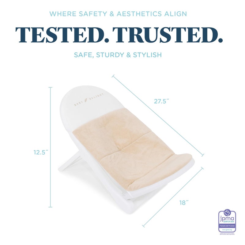 Baby Delight Cushy Nest Cloud Premium Organic Infant Bather | Baby Bath Seat | Comfortable Infant Bath Seat with Support | for Sinks and Tubs | Organic Oat - Image 4