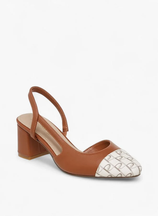 Paprika Printed Shoes with Block Heels