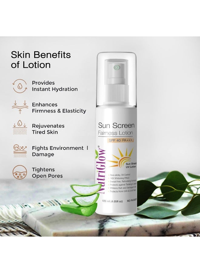 NUTRIGLOW NUTRIGLOW Fairness Sunscreen Lotion Whitens Dull and Damage Sun Oil Control/Tanning and Ageing Skin Care Treatment  - Image 3