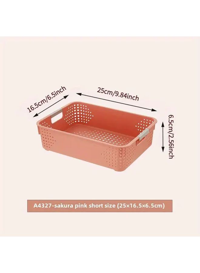 Mustard Yellow Three Pack Storage Baskets Dwarf Large Size Plastic Organizer Box for Kitchen Shelf Desktop Home Dormitory Office - Image 2