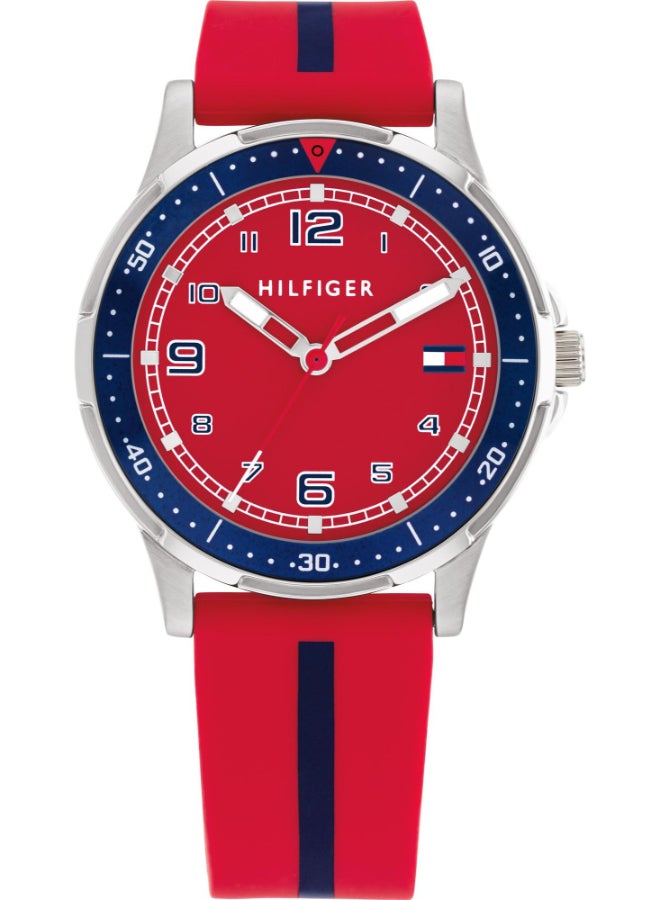 TOMMY HILFIGER Kids Unisex's Red Dial Analog Quartz Watch 34 mm -  1720035 