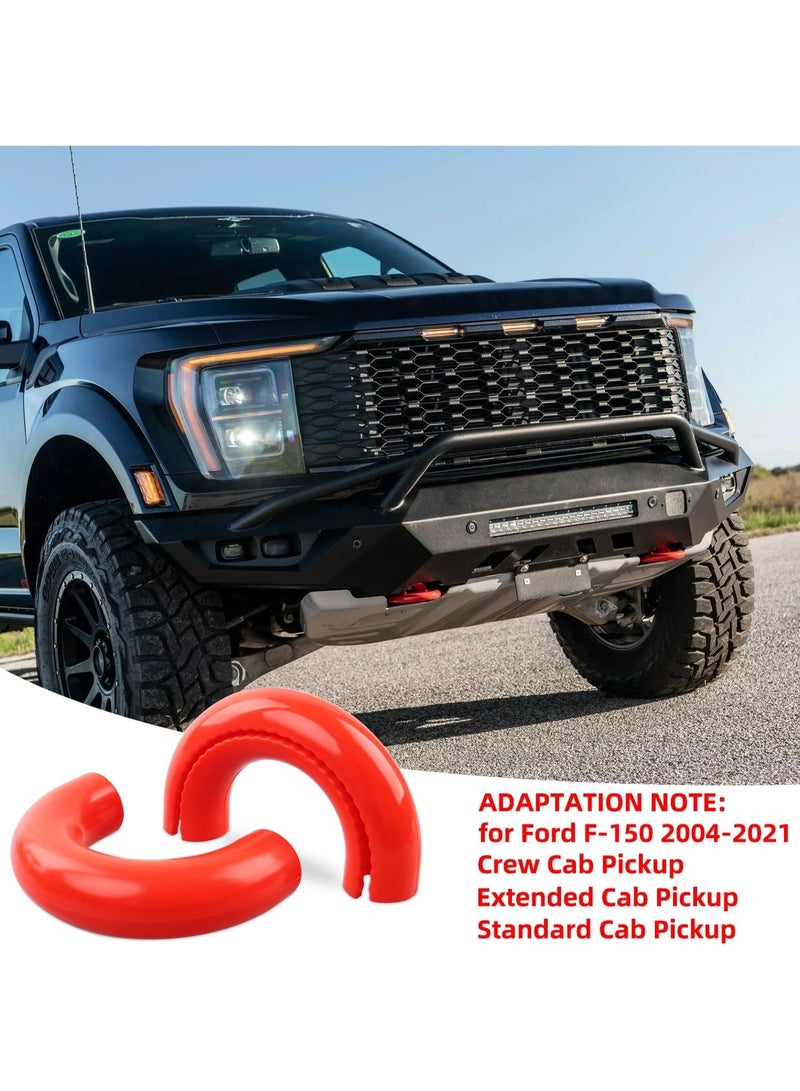 2PCS Tow Hook Covers for Ford F150 2004-2024, Compatible with Toyota Tundra 2017-2021, Car Accessories for Front Bumper Tow Hook Rubber Sleeve (Red) - Image 4