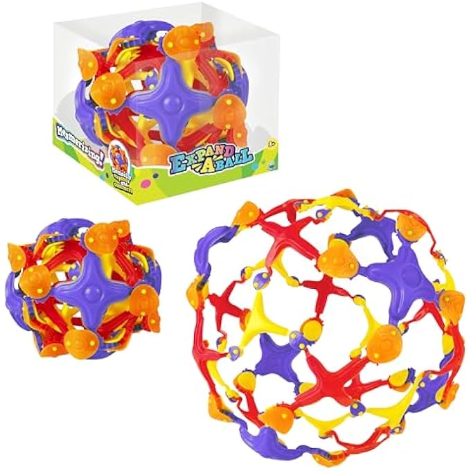 ORB Curiosities Jumbo Flower Expand-A-Ball (Purple) - Expands from 5" to 12" - Expandable Sensory & Fidget Sphere and Breathing Ball Toy - Great for Breathing Exercises and Play for Kids and Adults - Image 1