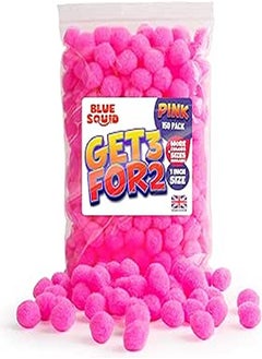 Generic Pink Craft Pom Poms - 150 Pack - Blue Squid Multicolor Rainbow Fuzzy Pompom Puff Balls for Crafts 