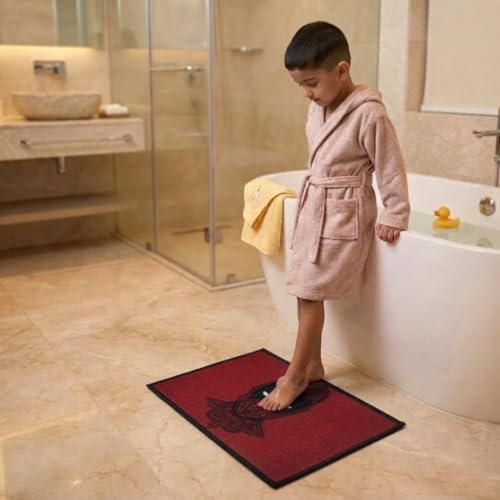 Athom Living Premium Anti Slip Printed Kids Bathmat, Durable Nylon Fabric, Soft Texture, Easy to Clean, Stylish Home Decor Mat for Doorway & Kids Room, 37x57 cm, Multicolor (Marvel Deadpool) - Image 4