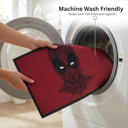 Athom Living Premium Anti Slip Printed Kids Bathmat, Durable Nylon Fabric, Soft Texture, Easy to Clean, Stylish Home Decor Mat for Doorway & Kids Room, 37x57 cm, Multicolor (Marvel Deadpool) - Image 5