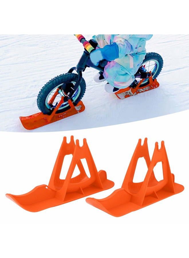 BORDSTRACT Balance Bike Snow Ski Set, Snow Sledge Board Attachment, Kids No Pedal Training Bicycle Skiing Walker, for Balance Bike, Walker, Golf Push Cart(Orange) - Image 2
