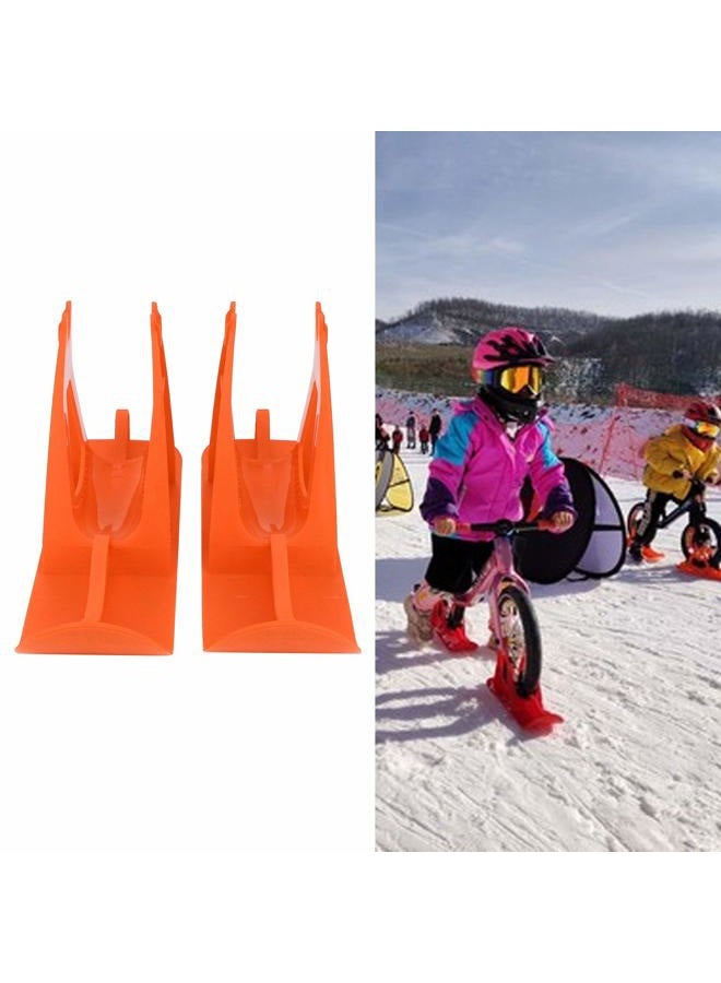 BORDSTRACT Balance Bike Snow Ski Set, Snow Sledge Board Attachment, Kids No Pedal Training Bicycle Skiing Walker, for Balance Bike, Walker, Golf Push Cart(Orange) - Image 3