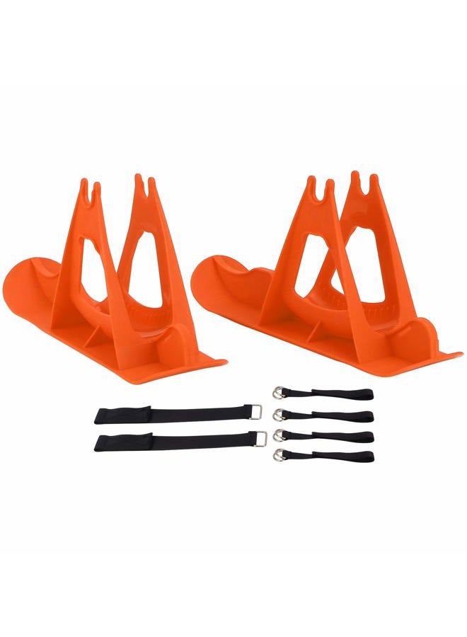 BORDSTRACT Balance Bike Snow Ski Set, Snow Sledge Board Attachment, Kids No Pedal Training Bicycle Skiing Walker, for Balance Bike, Walker, Golf Push Cart(Orange) - Image 1