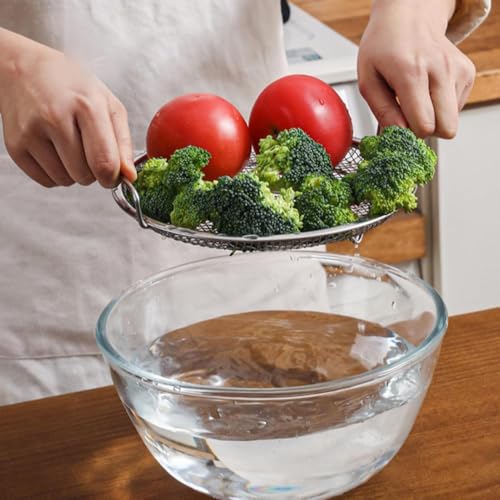 Snevad Oil Filter Tray Stainless Steel Frying Oil Residue Filter Crisping Basket Kitchen Strainer Colander for Washing Vegetables and Fruits Mesh Basket Filter Cooking Oil Draining Net [24x22.5x4 CM] - Image 3