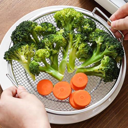 Snevad Oil Filter Tray Stainless Steel Frying Oil Residue Filter Crisping Basket Kitchen Strainer Colander for Washing Vegetables and Fruits Mesh Basket Filter Cooking Oil Draining Net [24x22.5x4 CM] - Image 4