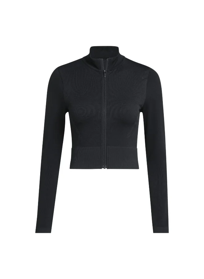 Adidas Adidas We Knit Jkt Black Sweatshirt (Long Sleeve) Sweatshirts For Women