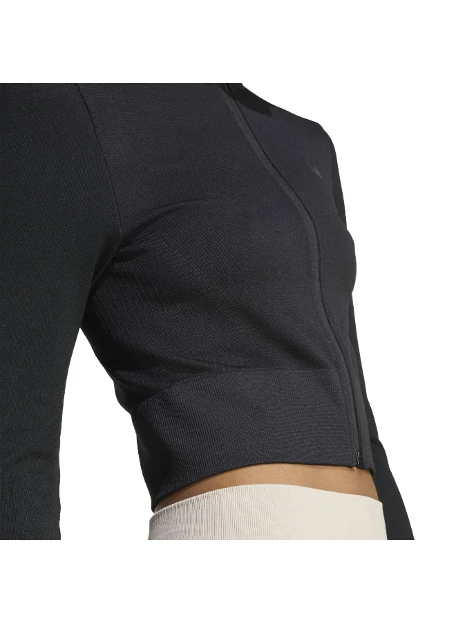 اديداس سترة صوفية سوداء نسائية بأكمام طويلة