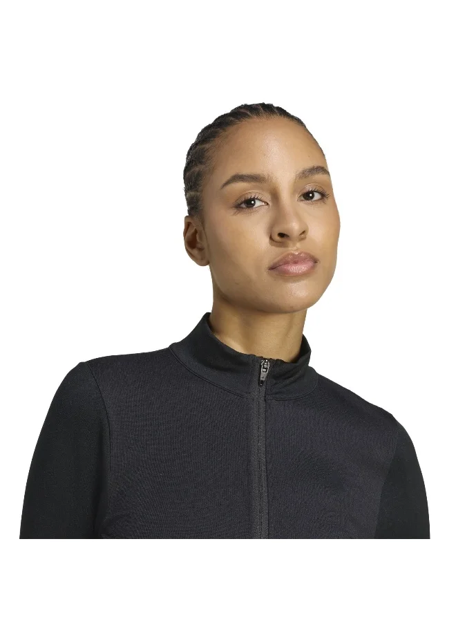 اديداس سترة صوفية سوداء نسائية بأكمام طويلة